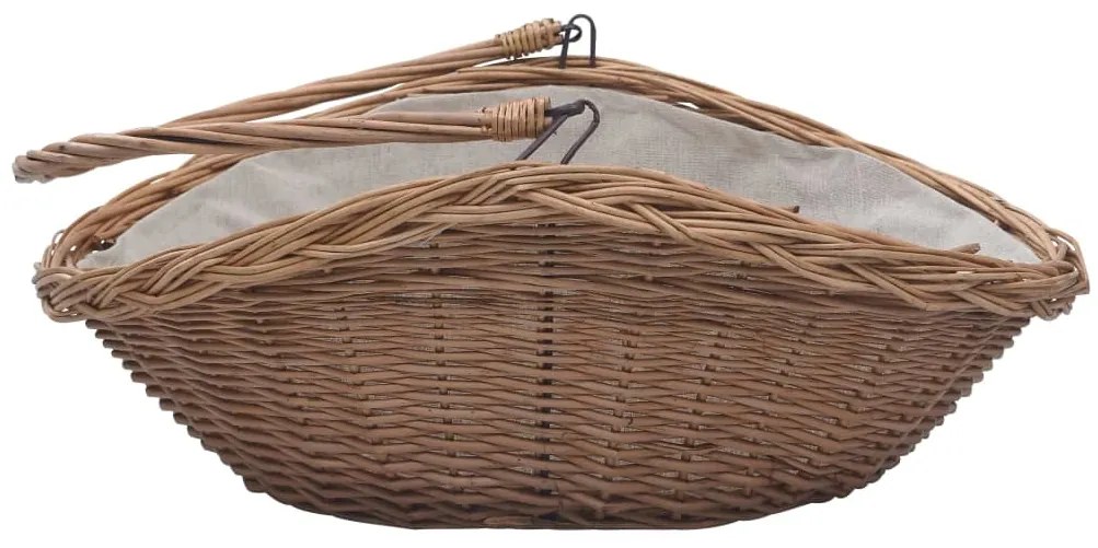 Cesto para lenha com pega 57x46,5x52 cm salgueiro castanho