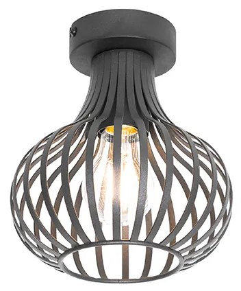 Candeeiro de teto moderno preto 18 cm - Saffira Moderno