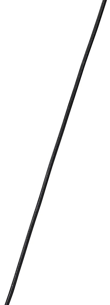 Candeeiro de suspensão preto com vidro fumê 30 cm oblongo 3 luzes - Kevin Art Deco