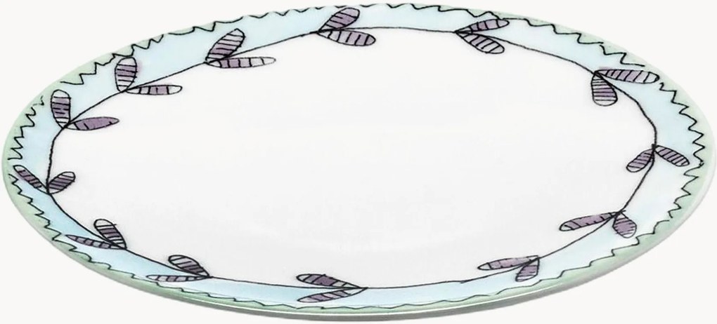 Pratos de sobremesa em porcelana Fine Bone China Midnight Flowers, conjunto de 2