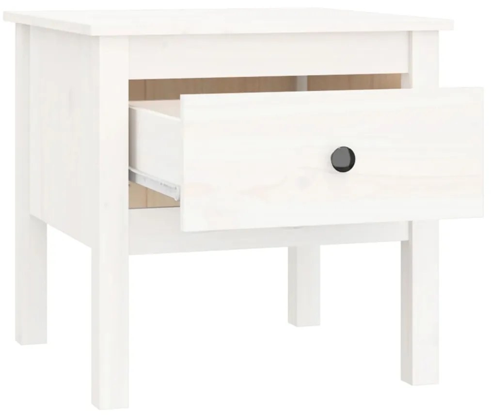 Mesa de apoio 50x50x49 cm pinho maciço Branco