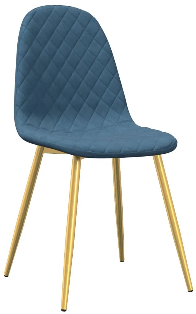 Cadeiras de jantar 4 pcs veludo azul