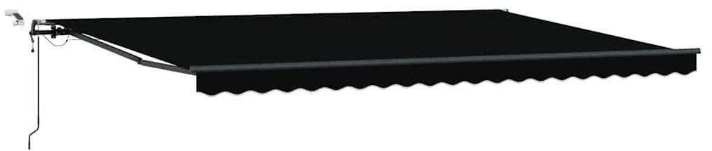 Toldo Retrátil Automático com LED Preto 500x300 cm
