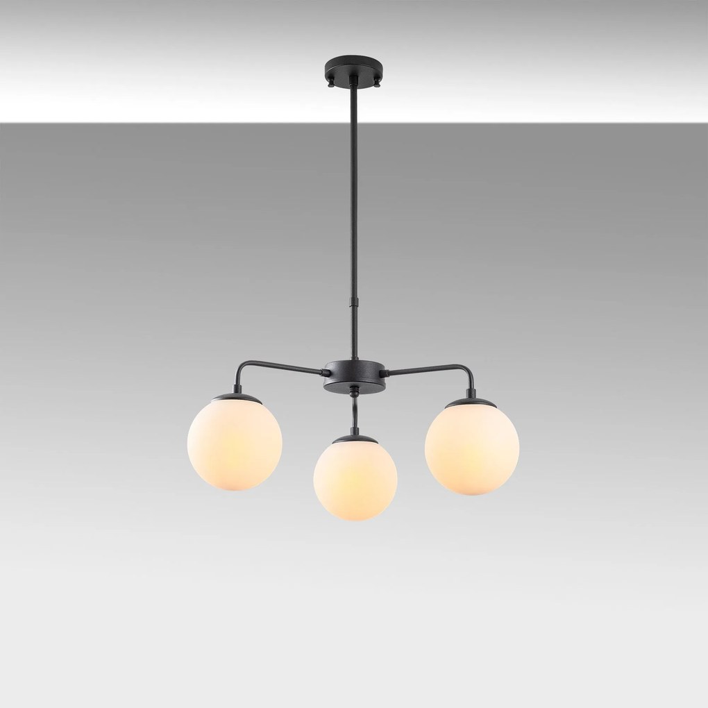 Candeeiro de Teto Viran – Preto e Creme – 56 x 56 x 43 cm
