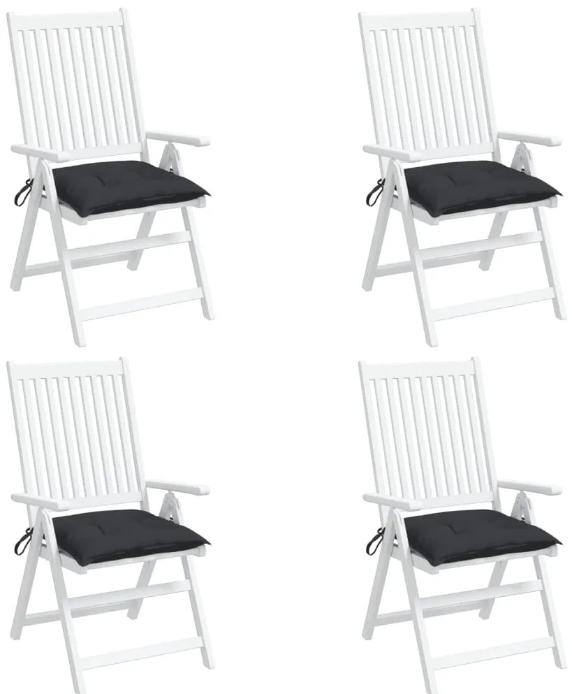 Almofadões de cadeira 4 pcs 40x40x7 cm tecido oxford preto