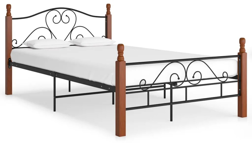 vidaXL Estrutura de cama 120x200 cm metal preto