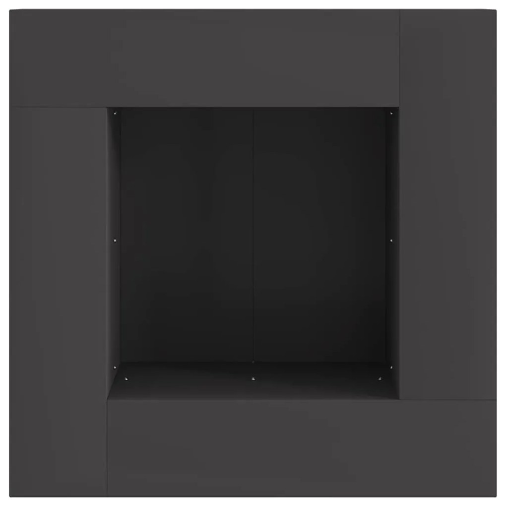 Fogueira Quadrada Preta 60x60x30 cm Aço