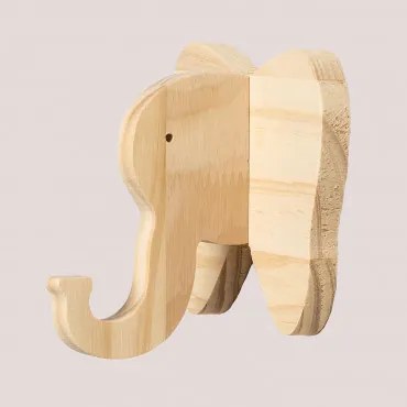 Cabide De Parede Em Madeira Pypa Kids Elefante - Sklum
