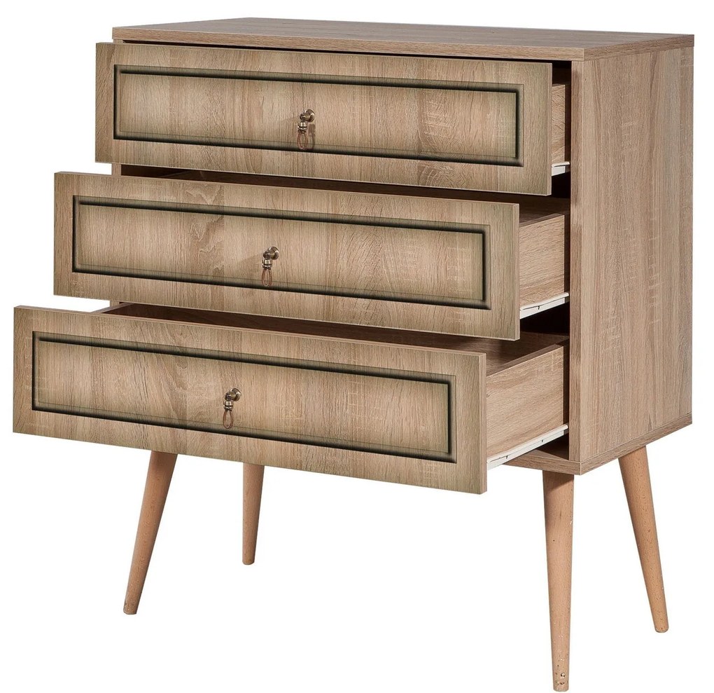 Cómoda Trio – Carvalho Sonoma – 80 cm x 90 cm x 40 cm