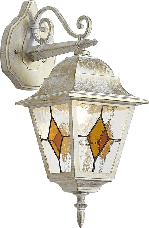 Lanterna de parede exterior vintage bege com dourado antigo IP44 - Antigua Down