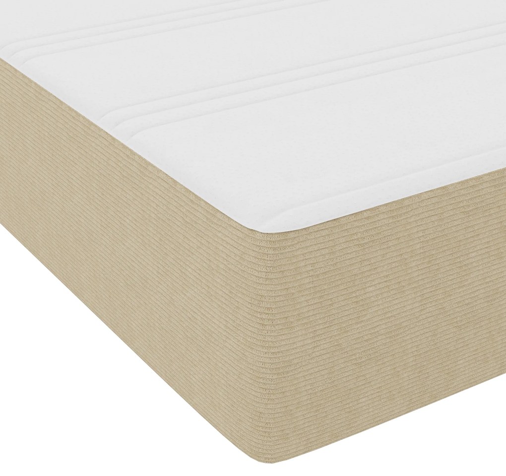 Cama Box Spring com Colchão Verde Claro Cinza 120x200 cm Tecido de Cor