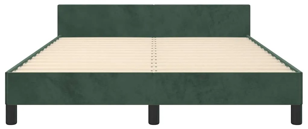 Estrutura de cama sem colchão 140x190 cm veludo verde-escuro