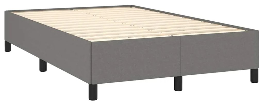 Cama boxspring com colchão 120x190 cm tecido cinzento-escuro