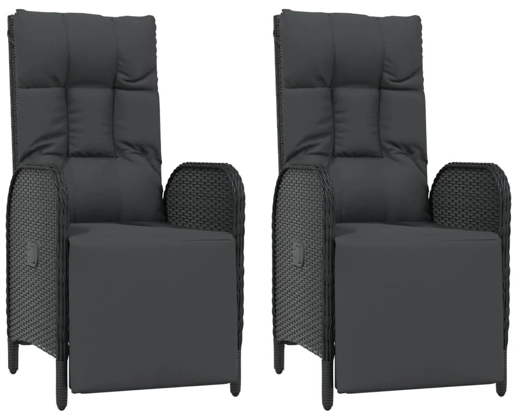 9 pcs conjunto de jantar p/ jardim c/ almofadões vime PE preto