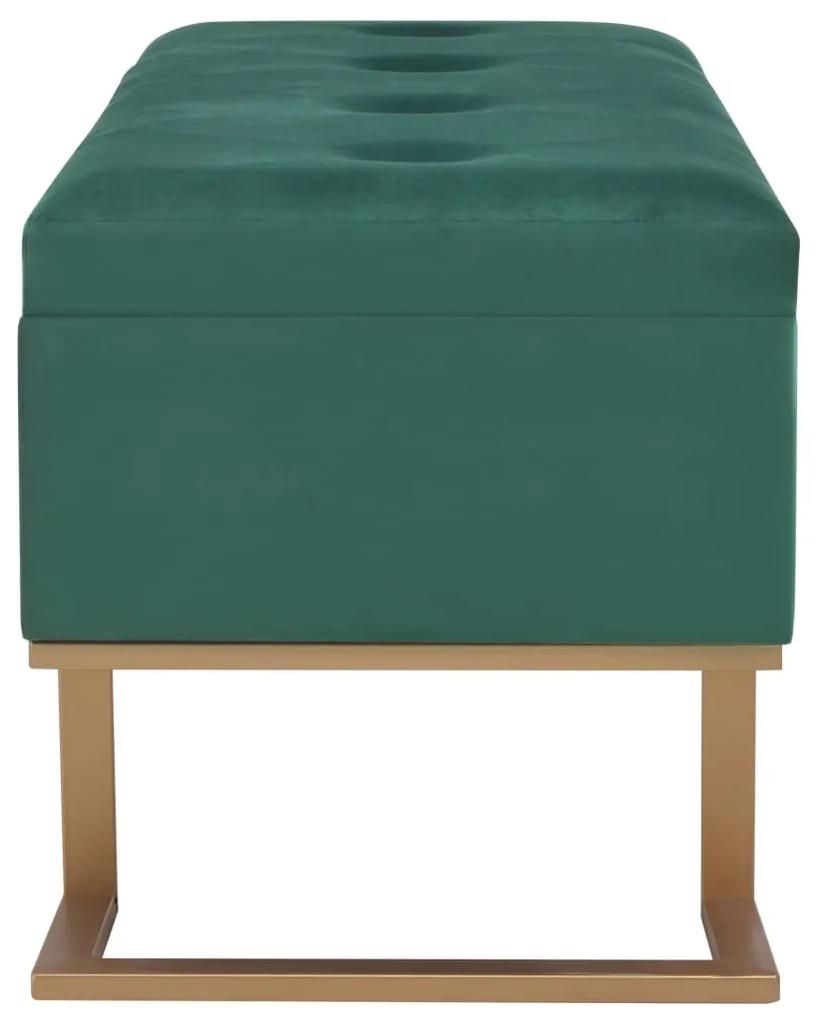 Banco com compartimento de arrumação 105 cm veludo verde