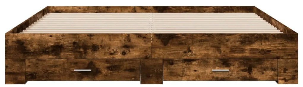 Estrutura de cama c/ gavetas derivados madeira carvalho fumado