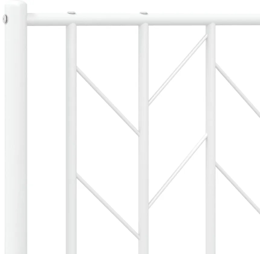 Estrutura de cama com cabeceira e pés 140x200 cm metal branco