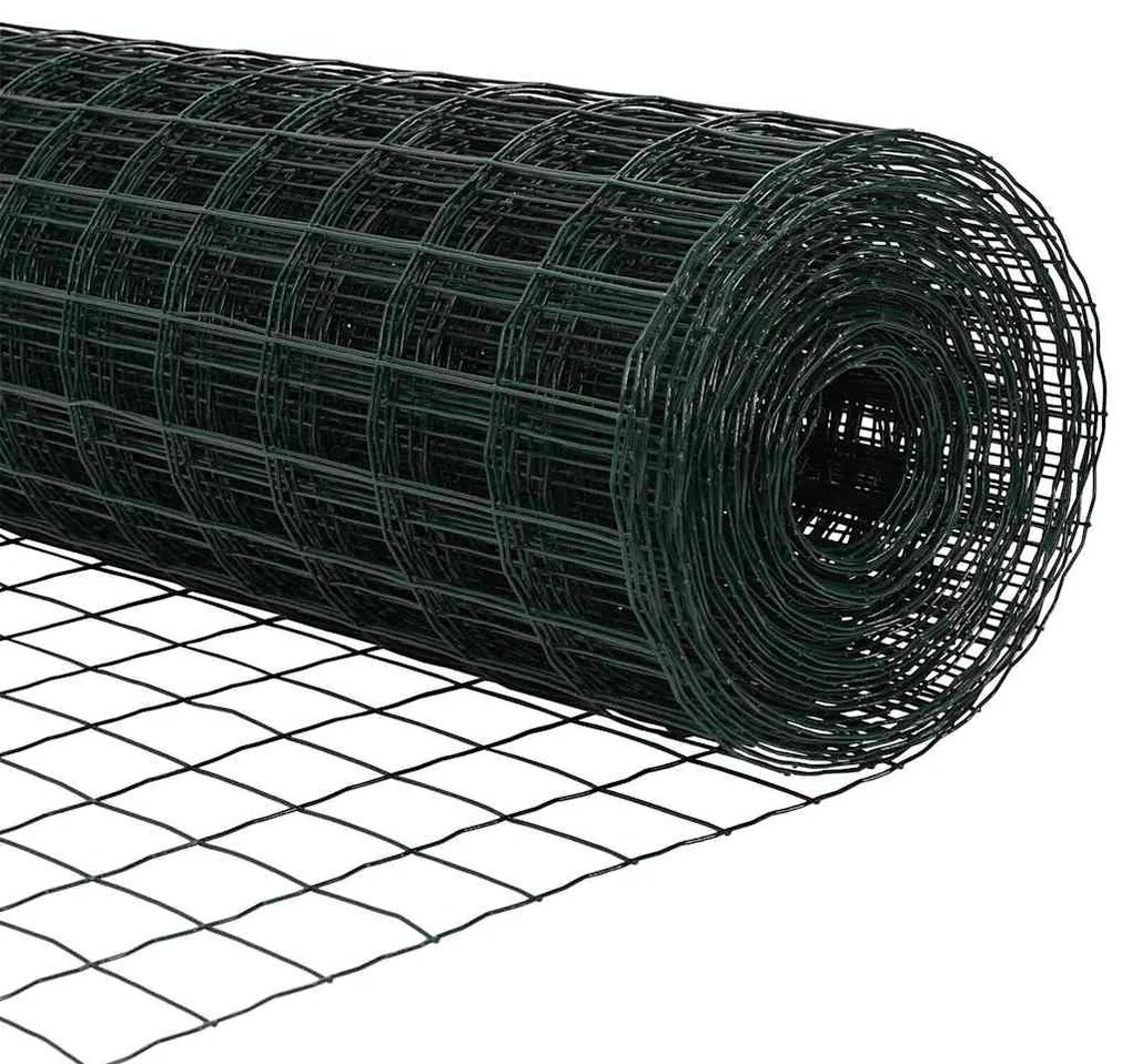 Cerca Euro com 7 postes 1,5 x 10m de aço galvanizado verde