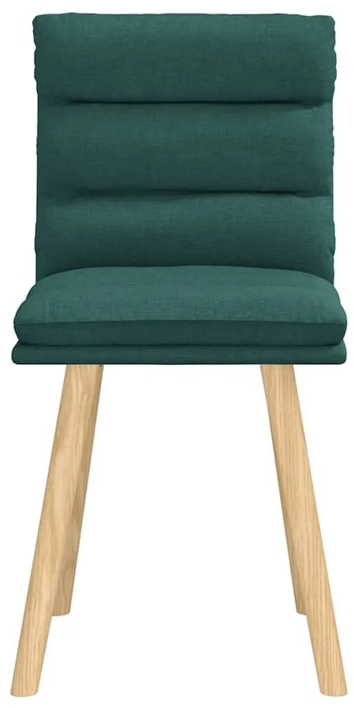 Cadeiras de jantar 2 pcs tecido verde-escuro