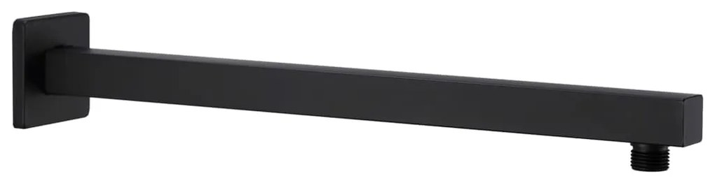 vidaXL Braço de apoio chuveiro quadrado aço inox. 201 40 cm preto