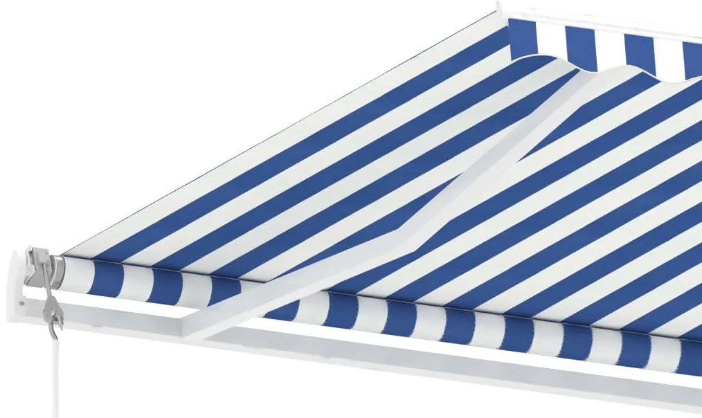 Toldo automático independente 450x350 cm azul e branco
