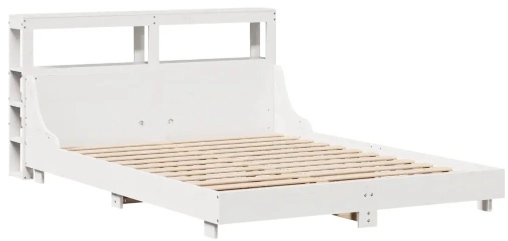 Cama sem colchão 140x190 cm madeira de pinho maciça branco
