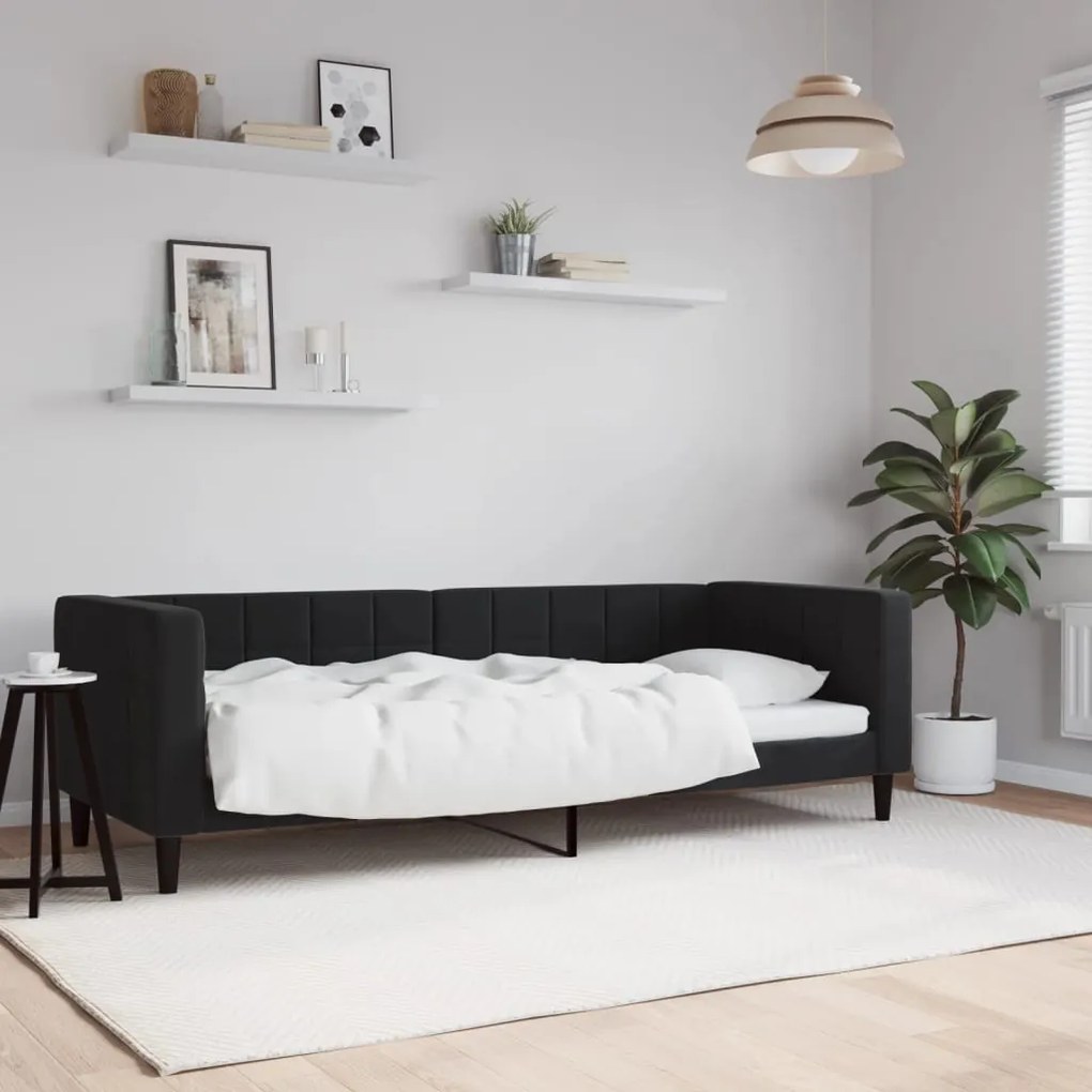 354005 vidaXL Sofá-cama 80x200 cm veludo preto