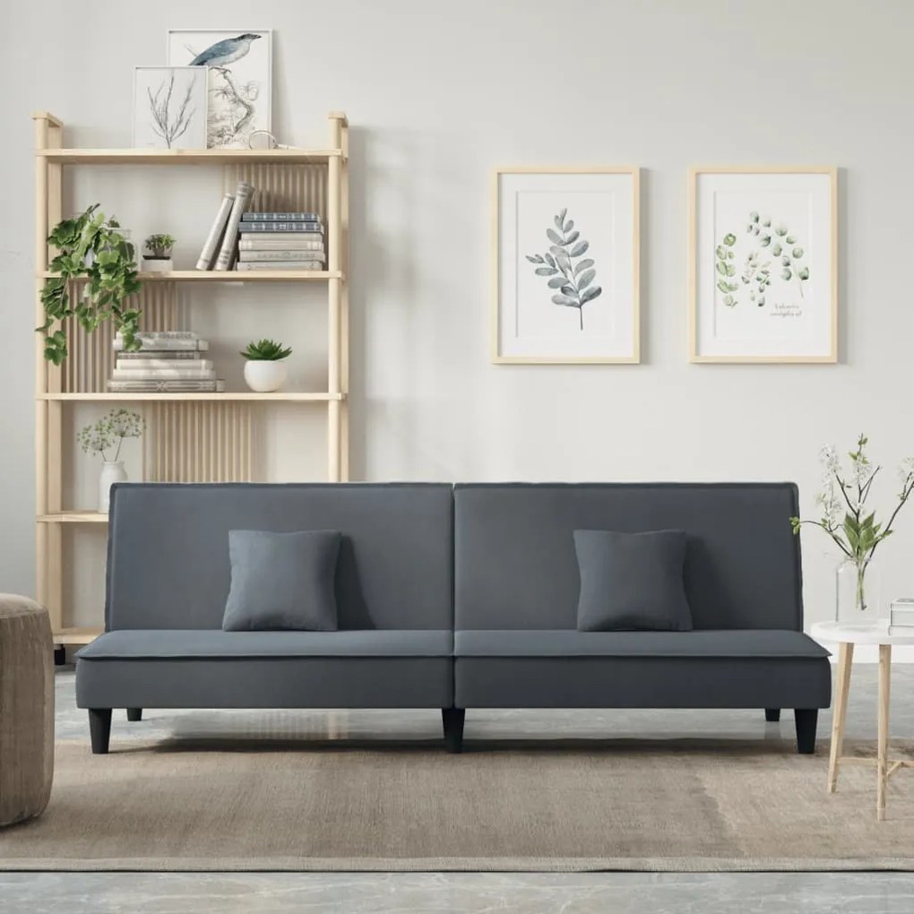 351908 vidaXL Sofá-cama veludo cinzento-escuro