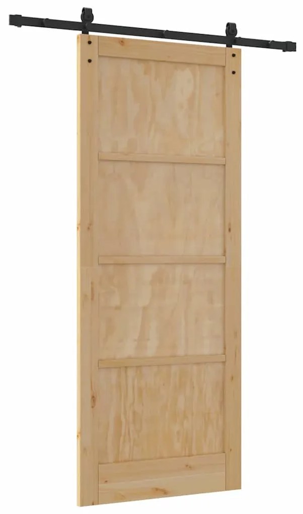Porta Deslizante vidaXL com Acessórios 86x211 cm Madeira Sólida de Pin