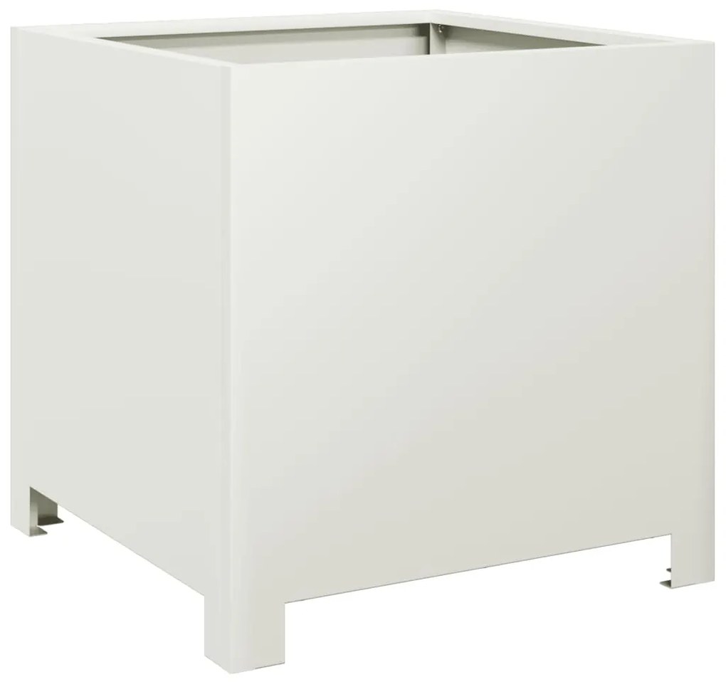 Vaso/floreira de jardim 2 pcs 40x40x40 cm aço branco