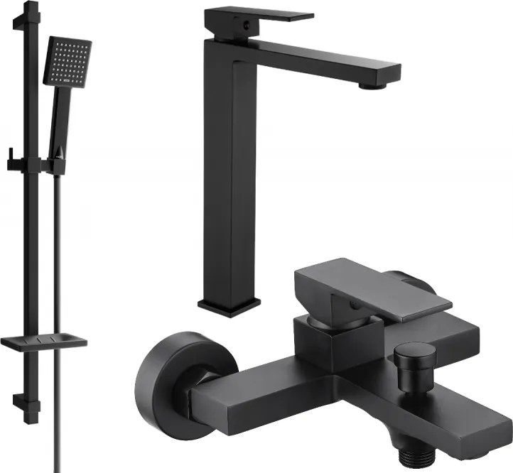 Mexen Uno DQ45 conjunto de banho, preto - 71413DQ45-70