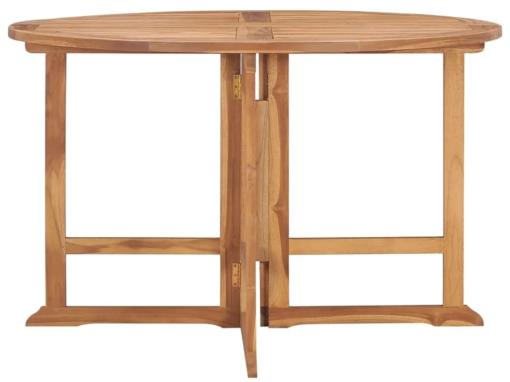 Mesa de jantar para jardim dobrável Ø110x75 cm teca maciça