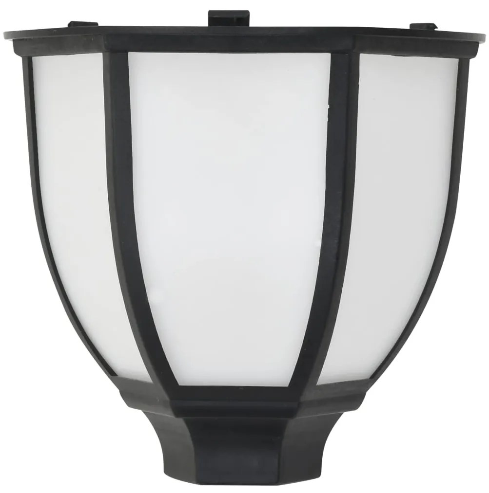 Candeeiro solar LED de exterior 3 pcs preto