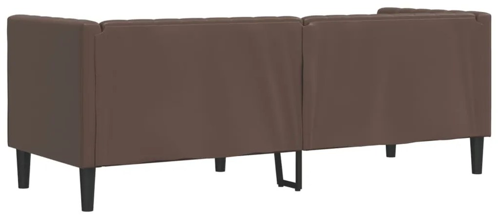 Sofá chesterfield 3 lugares couro artificial castanho