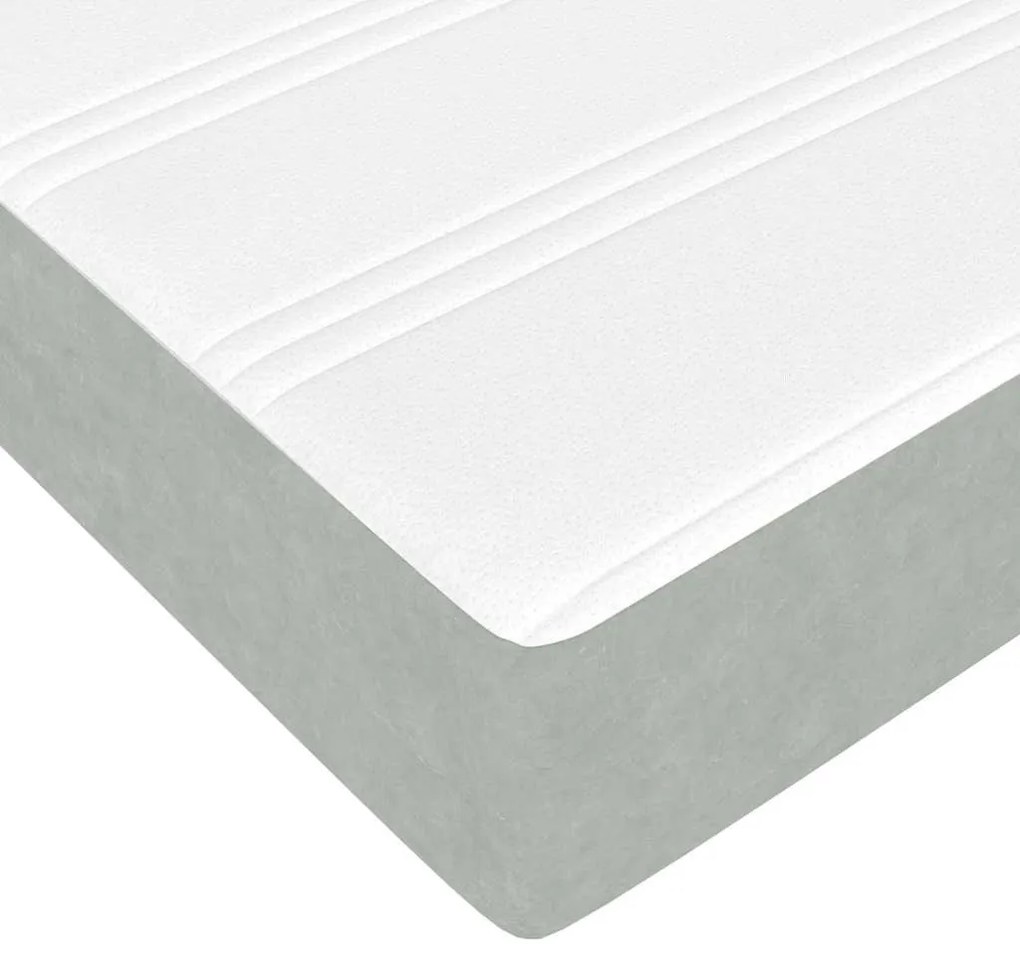 Cama box spring com colchão Cinzento-claro 90 x 190 cm Veludo