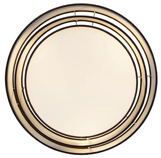 Candeeiro de teto moderno castanho 45 cm 3-luzes - Drum Trio Moderno