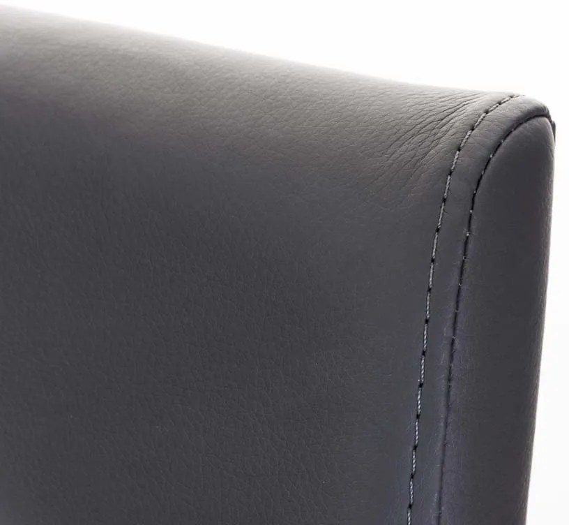 Banco de bar Panama em couro sintético e com estrutura preta 42 x 86-109 x 44 cm Cinzento