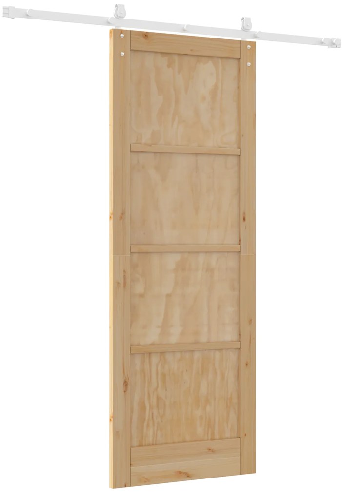 Porta Deslizante vidaXL com Conjunto de Hardware 78x211 cm Madeira Sól