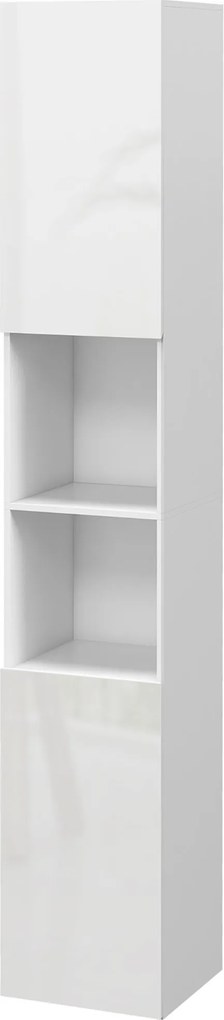 Coluna para casa de banho 30 x 30 x 181,5 cm com 2 portas e prateleiras ajustáveis, branco