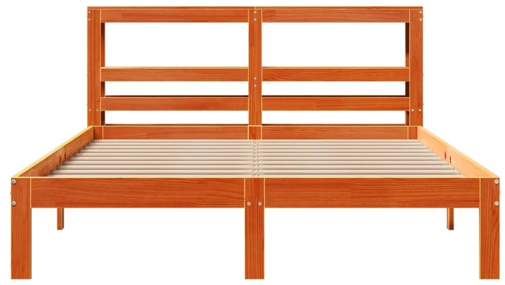 Cama sem colchão 120x190 cm madeira pinho maciça castanho-mel
