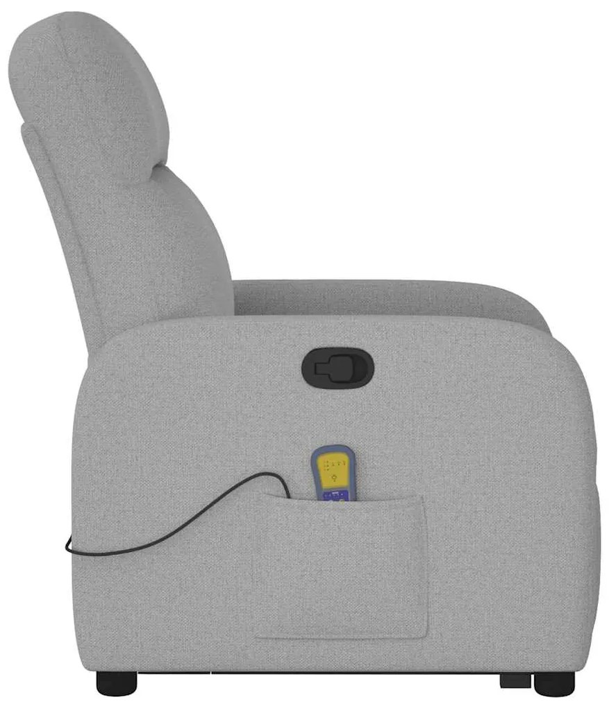 Poltrona elevatória de massagens tecido cinzento-nublado