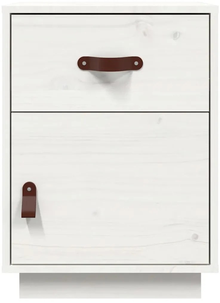 Mesas de cabeceira 2 pcs 40x34x55 cm pinho maciço branco