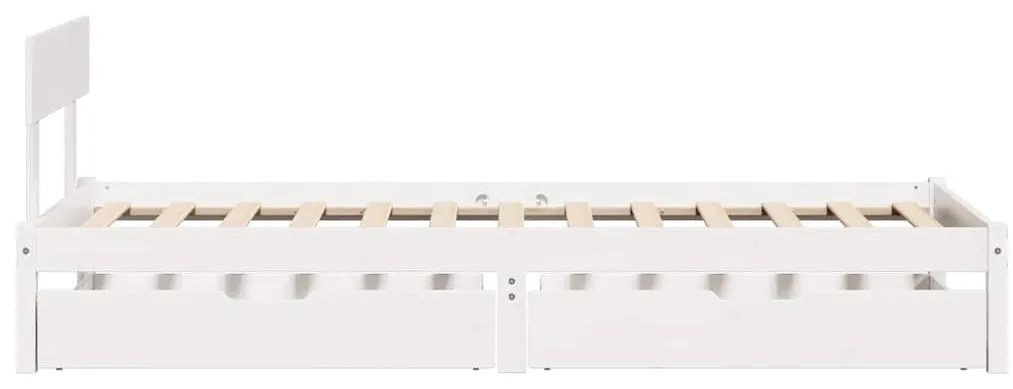 Cama sem colchão 90x200 cm madeira de pinho maciça branco