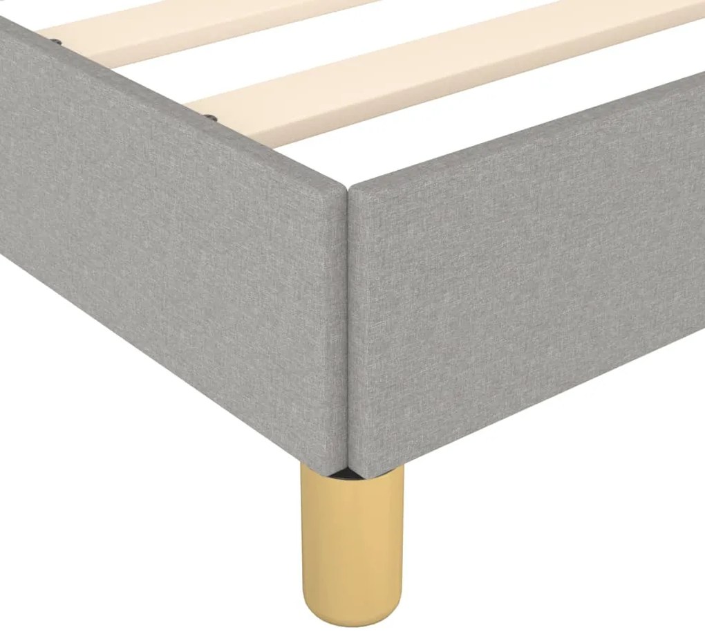 Estrutura de cama sem colchão 140x190 cm tecido cinzento-claro