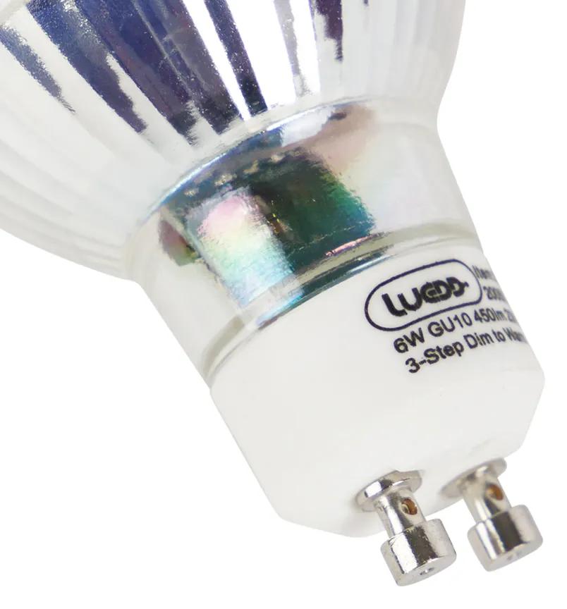 Conjunto de 6 lâmpadas LED GU10 de 3 etapas de dimerização para aquecer 6W 450 lm 2000K - 2700K