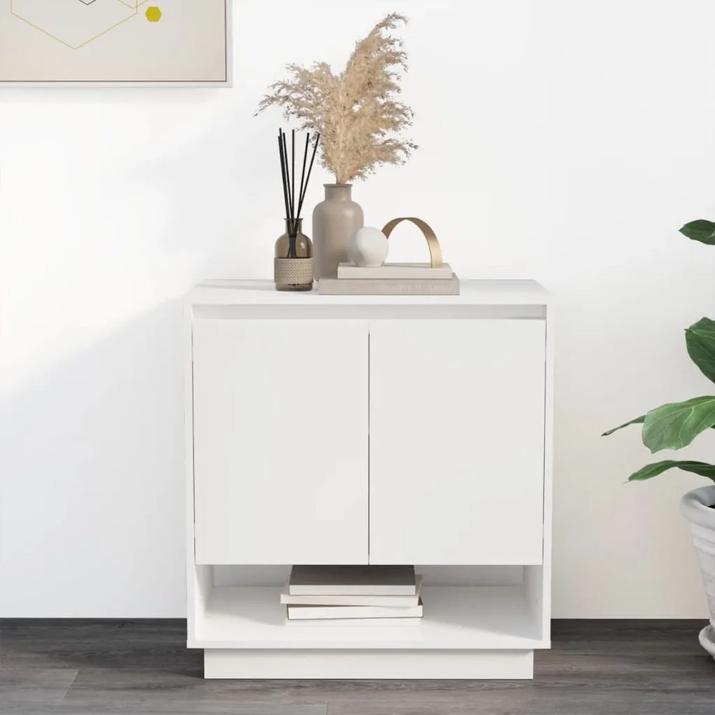 vidaXL Aparador 70x41x75 cm derivados de madeira branco brilhante