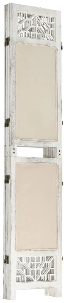 Biombo com 4 painéis 140x165 cm tecido cor creme