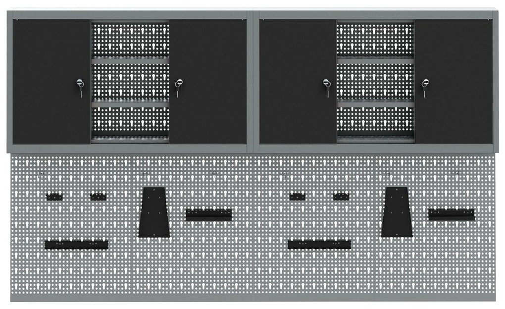 Conjunto de Armário e Painel de Ferramentas VidaXL com 4 Peças Montado