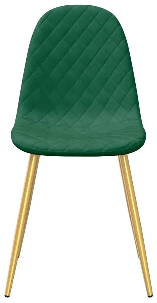 Cadeiras de jantar 4 pcs veludo verde-escuro