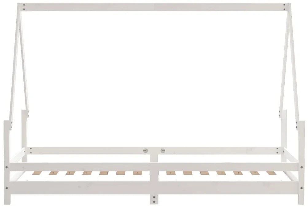 Estrutura de cama infantil 80x200 cm pinho maciço branco